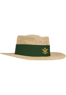 William & Mary Tribe Green Script Interlock Gambler Straw Hat Mens Bucket Hat