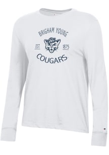Champion BYU Cougars Womens White Core LS Tee