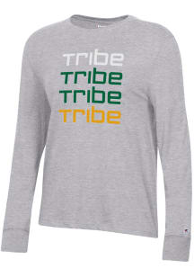 Champion William & Mary Tribe Womens Grey Core LS Tee
