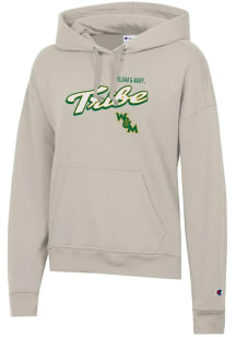Champion William & Mary Tribe Womens Tan Powerblend Hooded Sweatshirt