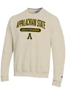 Champion Appalachian State Mountaineers Mens Oatmeal Powerblend Long Sleeve Crew Sweatshirt
