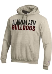 Champion Alabama A&M Bulldogs Mens Oatmeal Powerblend Long Sleeve Hoodie