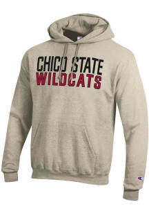 Champion CSU Chico Wildcats Mens Oatmeal Powerblend Long Sleeve Hoodie