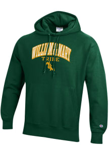 Champion William & Mary Tribe Mens Green Reverse Weave Long Sleeve Hoodie