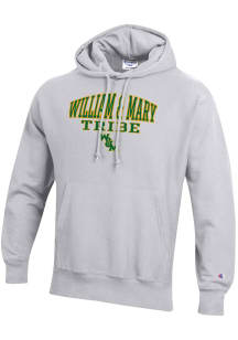 Champion William & Mary Tribe Mens Silver Reverse Weave Long Sleeve Hoodie