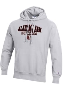 Champion Alabama A&M Bulldogs Mens Silver Reverse Weave Long Sleeve Hoodie