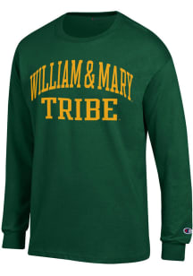 Champion William & Mary Tribe Green Jersey Long Sleeve T Shirt