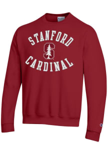 Champion Stanford Cardinal Mens Cardinal Powerblend Long Sleeve Crew Sweatshirt