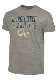 Champion GA Tech Yellow Jackets Grey Tri-Blend Short Sleeve Fashion T Shirt