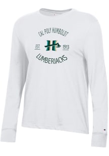Champion Cal Poly Humboldt Lumberjacks Womens White Core LS Tee