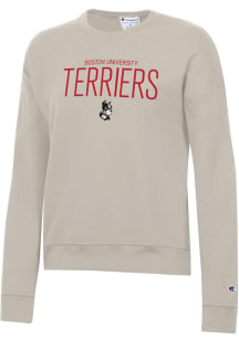 Champion Boston Terriers Womens Tan Powerblend Crew Sweatshirt