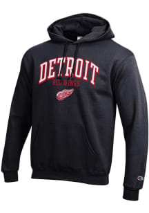 Champion Detroit Red Wings Mens Black Powerblend Long Sleeve Hoodie