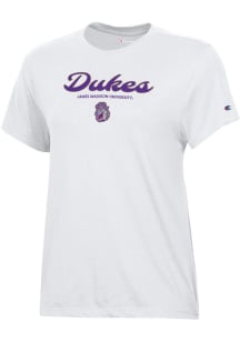 Champion James Madison Dukes Womens White Core Short Sleeve T-Shirt