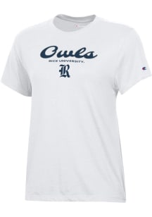 Champion Rice Owls Womens White Core Short Sleeve T-Shirt