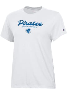Champion Seton Hall Pirates Womens White Core Short Sleeve T-Shirt
