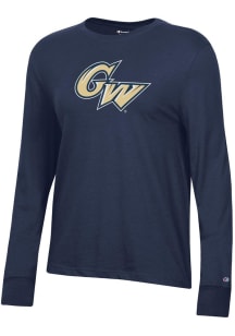 Champion George Washington Revolutionaries Womens Navy Blue Core LS Tee