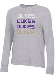 Champion James Madison Dukes Womens Grey Core LS Tee