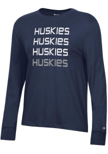 Champion UConn Huskies Womens Navy Blue Core LS Tee