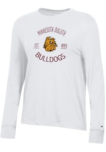 Champion UMD Bulldogs Womens White Core LS Tee