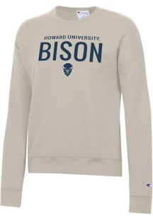 Champion Howard Bison Womens Tan Powerblend Crew Sweatshirt