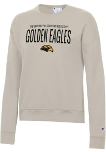 Champion Southern Mississippi Golden Eagles Womens Tan Powerblend Crew Sweatshirt