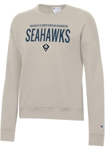 Champion UNCW Seahawks Womens Tan Powerblend Crew Sweatshirt