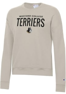 Champion Wofford Terriers Womens Tan Powerblend Crew Sweatshirt