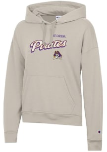Champion East Carolina Pirates Womens Tan Powerblend Hooded Sweatshirt