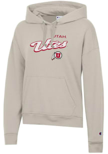 Champion Utah Utes Womens Tan Powerblend Hooded Sweatshirt