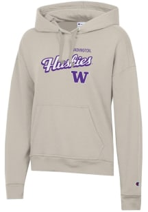 Champion Washington Huskies Womens Tan Powerblend Hooded Sweatshirt