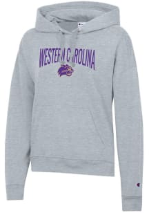 Champion Western Carolina Womens Grey Powerblend Hooded Sweatshirt