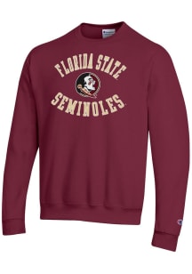 Champion Florida State Seminoles Mens Red Powerblend Long Sleeve Crew Sweatshirt