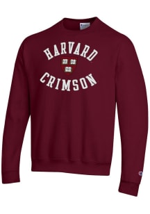 Champion Harvard Crimson Mens Maroon Powerblend Long Sleeve Crew Sweatshirt