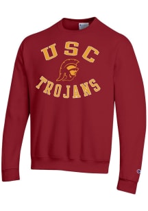 Champion USC Trojans Mens Cardinal Powerblend Long Sleeve Crew Sweatshirt