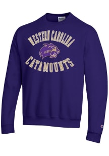 Champion Western Carolina Mens Purple Powerblend Long Sleeve Crew Sweatshirt