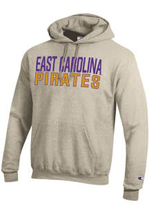 Champion East Carolina Pirates Mens Oatmeal Powerblend Long Sleeve Hoodie