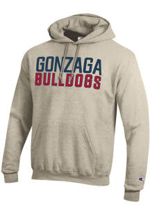 Champion Gonzaga Bulldogs Mens Oatmeal Powerblend Long Sleeve Hoodie