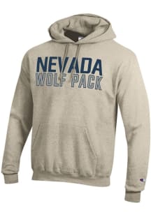 Champion Nevada Wolf Pack Mens Oatmeal Powerblend Long Sleeve Hoodie