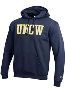 Champion UNCW Seahawks Mens Navy Blue Powerblend Long Sleeve Hoodie
