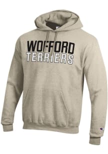 Champion Wofford Terriers Mens Oatmeal Powerblend Long Sleeve Hoodie