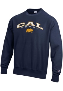 Champion Cal Golden Bears Mens Navy Blue Reverse Weave Long Sleeve Crew Sweatshirt