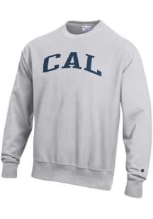 Champion Cal Golden Bears Mens Silver Reverse Weave Long Sleeve Crew Sweatshirt