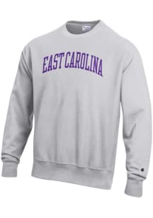 Champion East Carolina Pirates Mens Silver Reverse Weave Long Sleeve Crew Sweatshirt