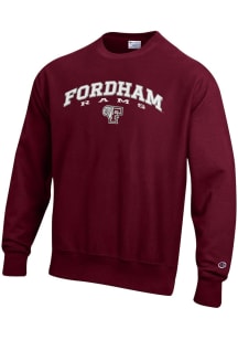 Champion Fordham Rams Mens Maroon Reverse Weave Long Sleeve Crew Sweatshirt
