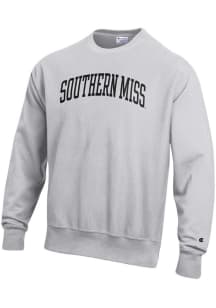 Champion Southern Mississippi Golden Eagles Mens Silver Reverse Weave Long Sleeve Crew Sweatshirt