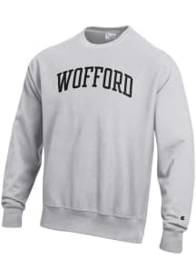 Champion Wofford Terriers Mens Silver Reverse Weave Long Sleeve Crew Sweatshirt