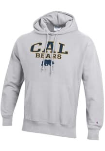 Champion Cal Golden Bears Mens Silver Reverse Weave Long Sleeve Hoodie