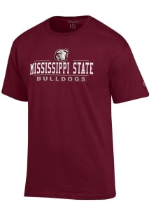 Champion Mississippi State Bulldogs Maroon Jersey Short Sleeve T Shirt