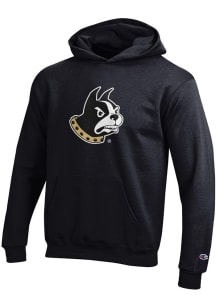 Champion Wofford Terriers Youth Black Powerblend Long Sleeve Hoodie