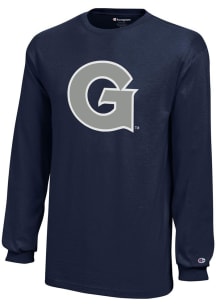 Champion Georgetown Hoyas Youth Navy Blue Core Long Sleeve T-Shirt